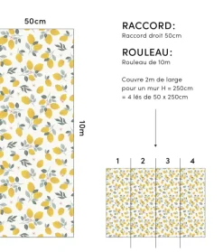 Lilipinso Papier Peint Louise Citrons Jaunes - Outlet