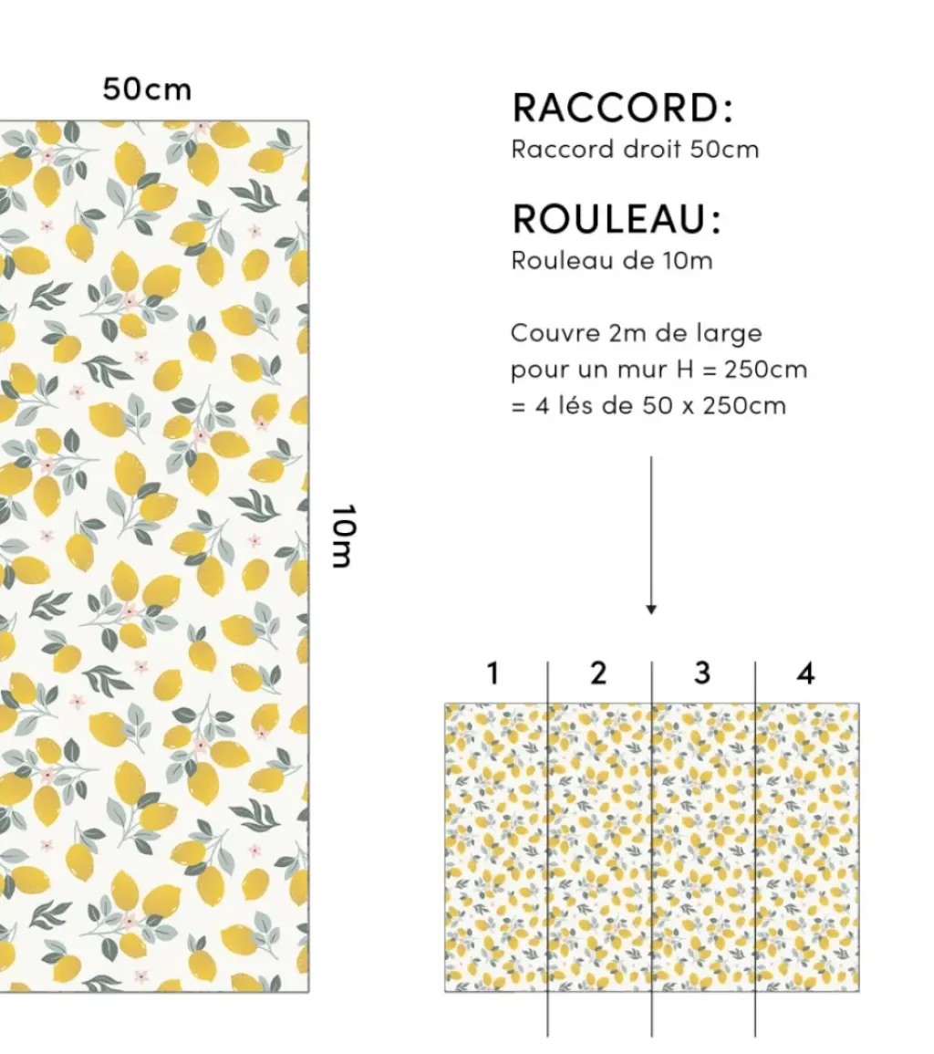 Lilipinso Papier Peint Louise Citrons Jaunes - Outlet