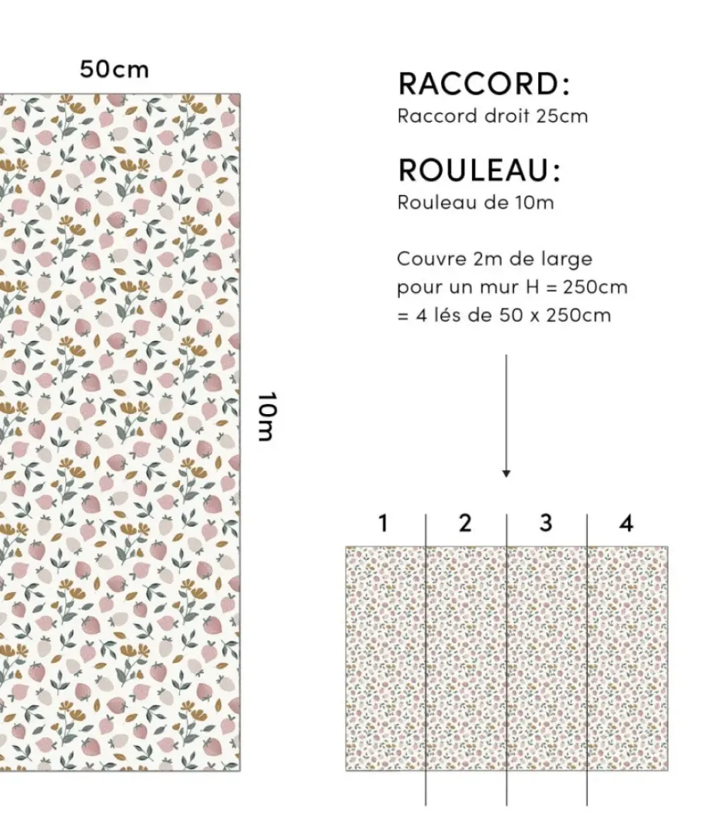 Lilipinso Papier Peint Louise Fraises - New