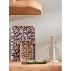 Bonheur du Jour Plateau Bohème à Fleurs Jaya Violine - Outlet