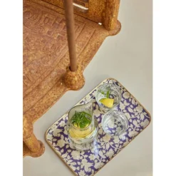 Bonheur du Jour Plateau Bohème à Fleurs Jaya Violine - Outlet