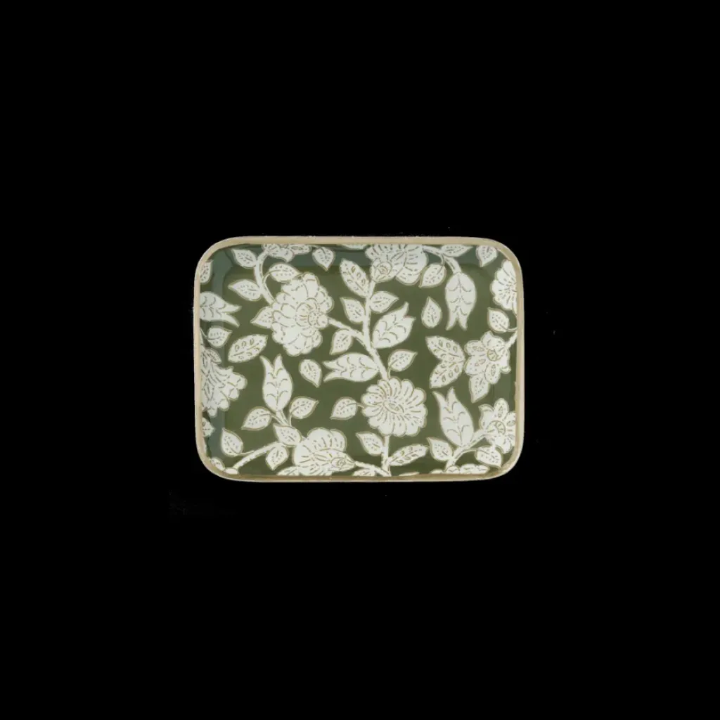 Bonheur du Jour Plateau Bohème à Fleurs Tiny Vert - Online