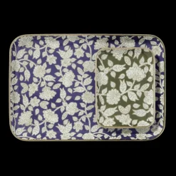 Bonheur du Jour Plateau Bohème à Fleurs Tiny Vert - Online