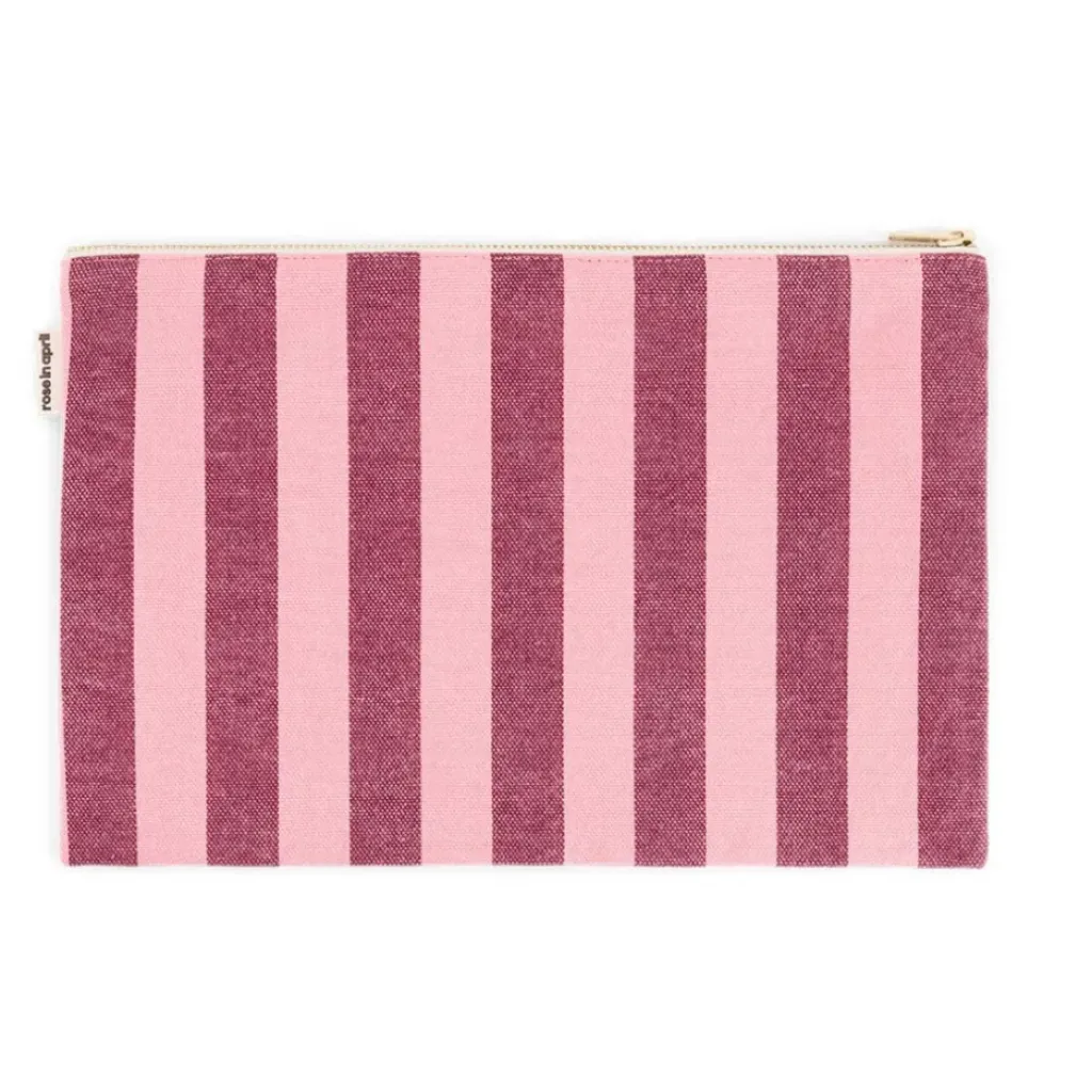 Rose In April Pochette Lili Rayé Bordeaux Flamingo - Best