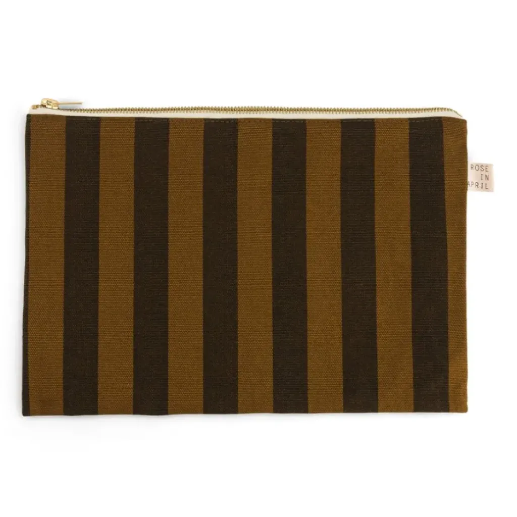 Rose In April Pochette Lili Rayé Cumin Noir - New