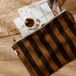 Rose In April Pochette Lili Rayé Cumin Noir - New