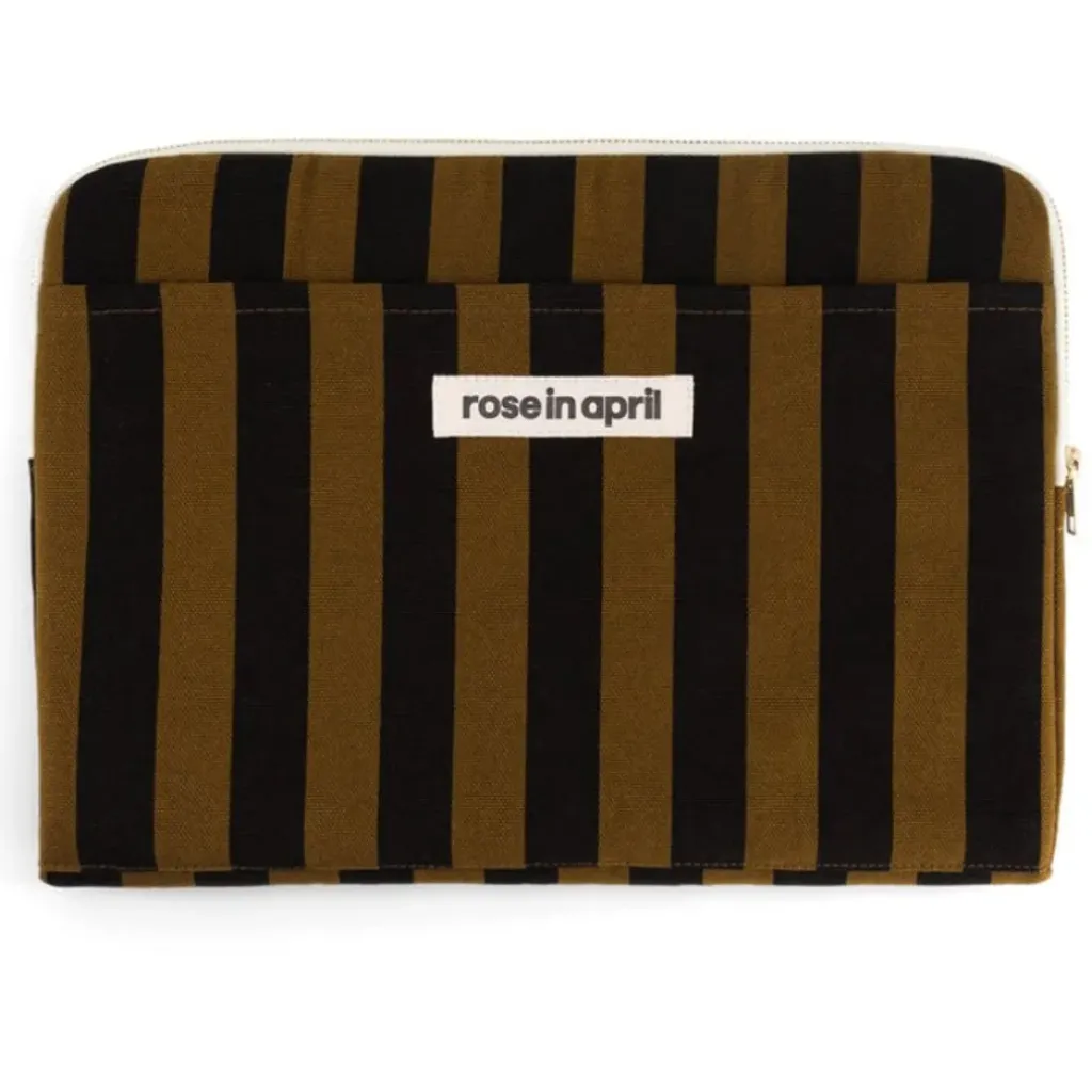 Rose In April Pochette Ordinateur Octave Rayures Cumin - Outlet