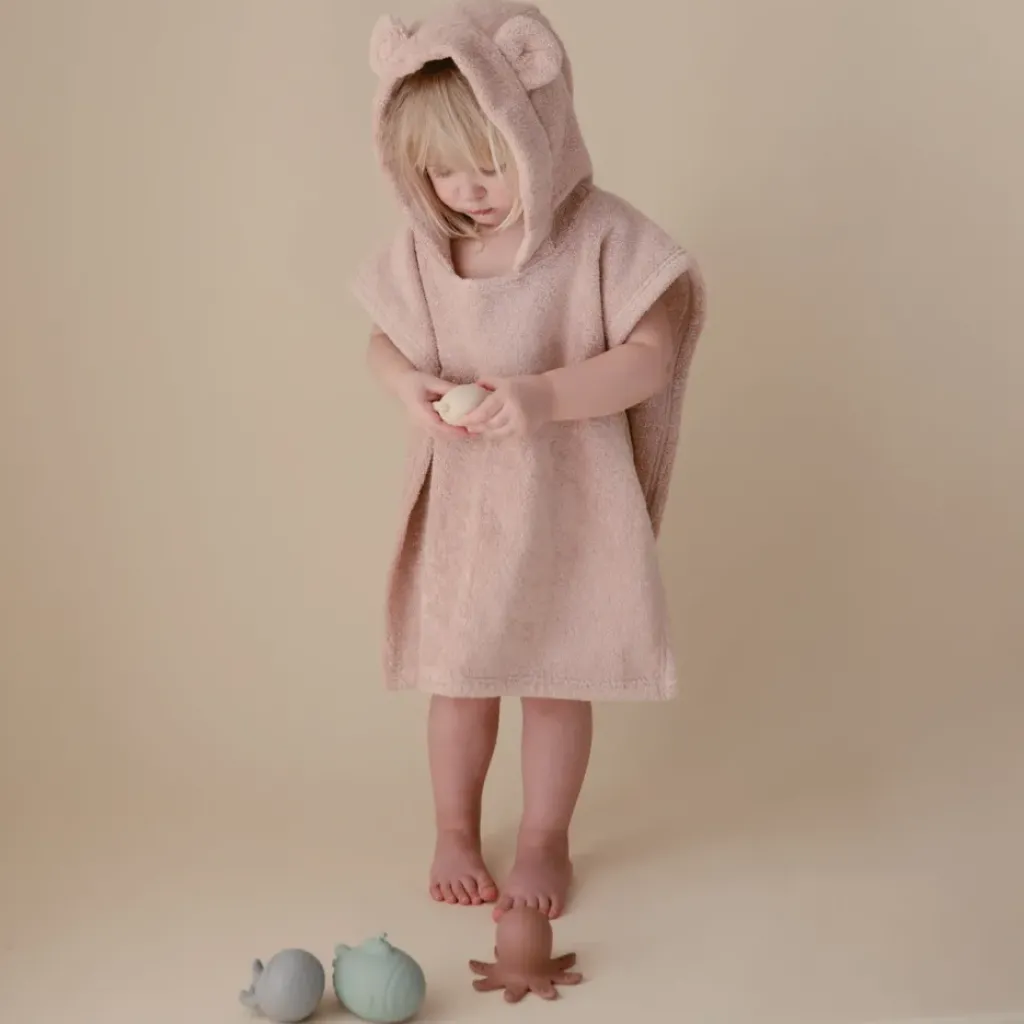 Mushie Poncho Ourson Rose - Sale