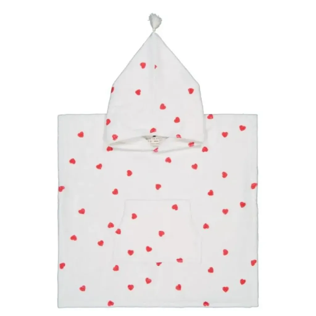 Rose In April Poncho Suzon Cœurs Rouges- Fashion