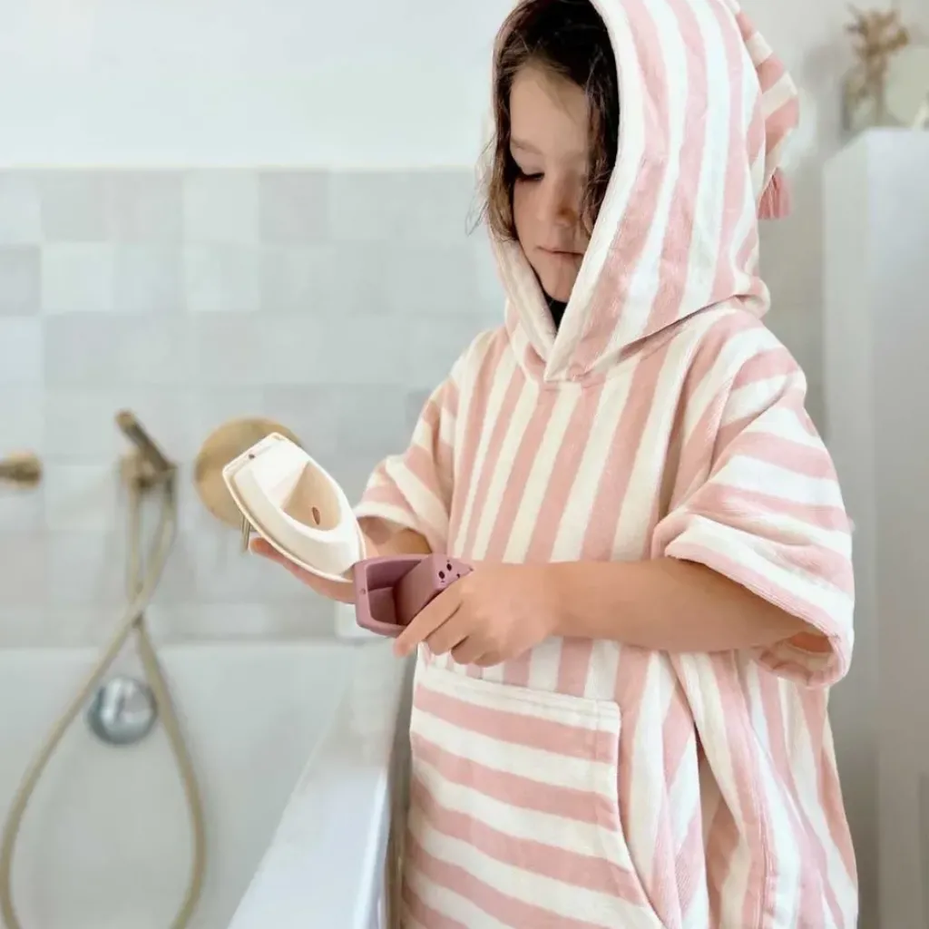 Rose In April Poncho Suzon Rayures Rose - Best