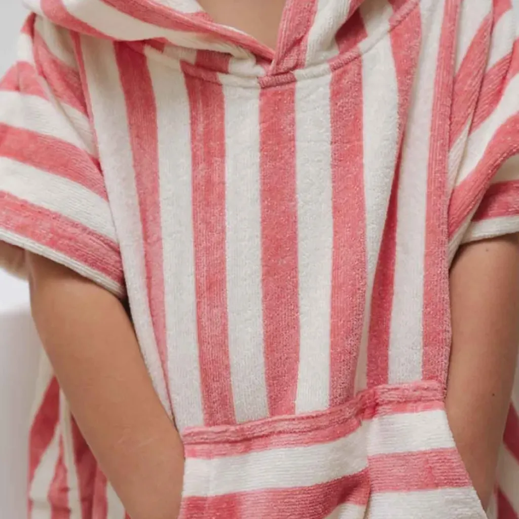 Rose In April Poncho Suzon Rayures Strawberry - Sale