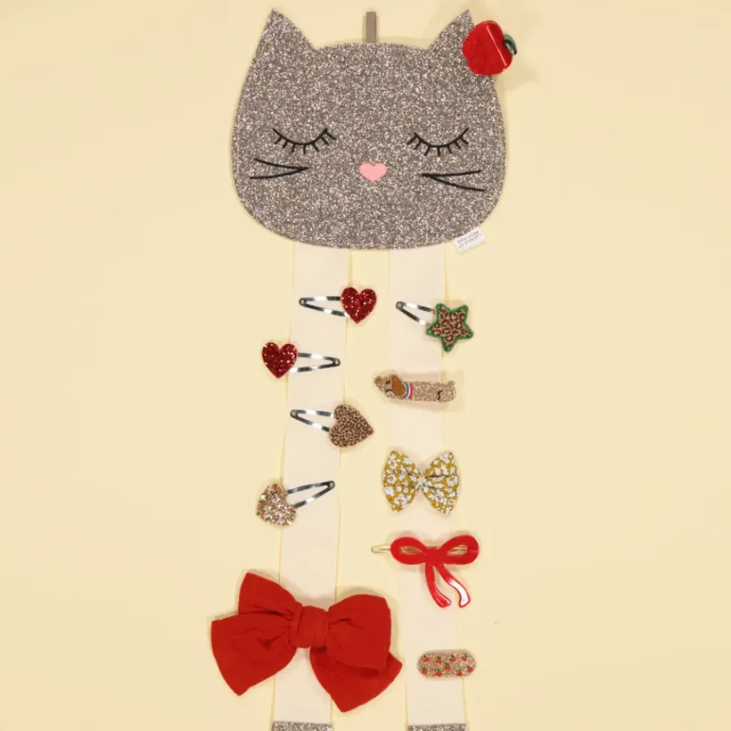Luciole et Petit Pois Porte Barrettes Mural Chat - Discount