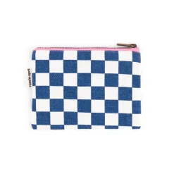 Rose In April Porte Monnaie Damier Écru Bleu Navy - Best