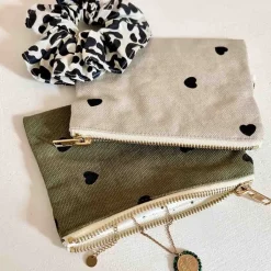 Rose In April Porte Monnaie Kaki Imprimé Cœur - Discount