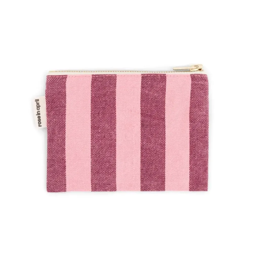 Rose In April Porte Monnaie Rayé Bordeaux Flamingo - Discount