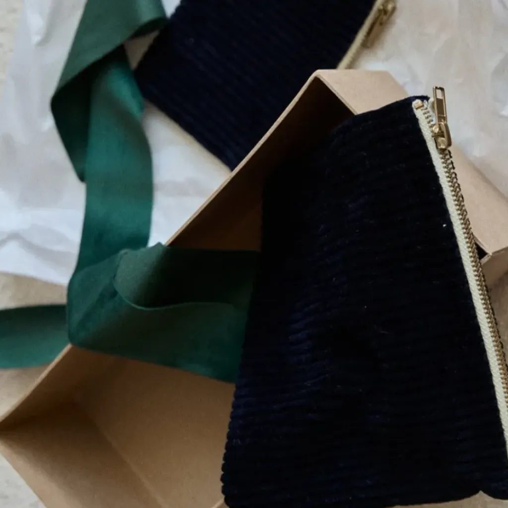 Gabrielle Paris Porte Monnaie Velours Bleu Marine - Discount