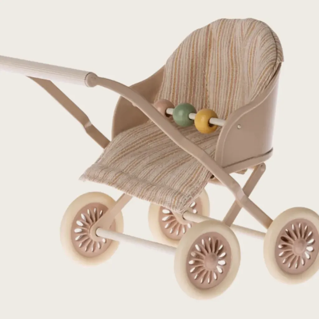 Maileg Poussette Bébé Souris Rose - Fashion