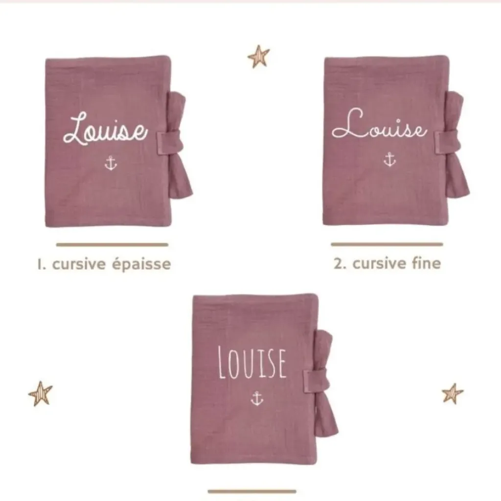 Oh la la Paris Protège Carnet de Santé Personnalisable Lin Vieux Rose - New