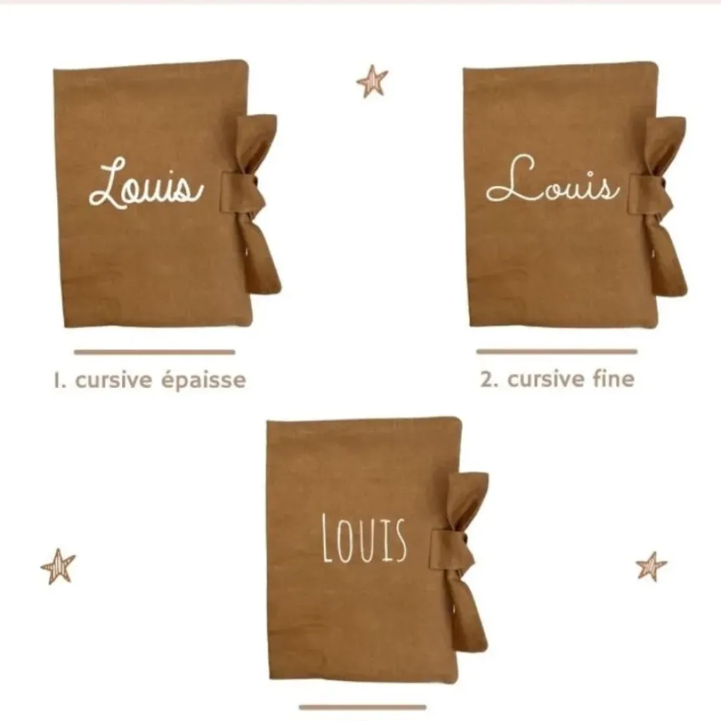 Oh la la Paris Protège Carnet de Santé Personnalisable Lin Camel - Discount