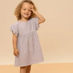 Studio Bohème Robe Cousine Rayures Violettes Outlet