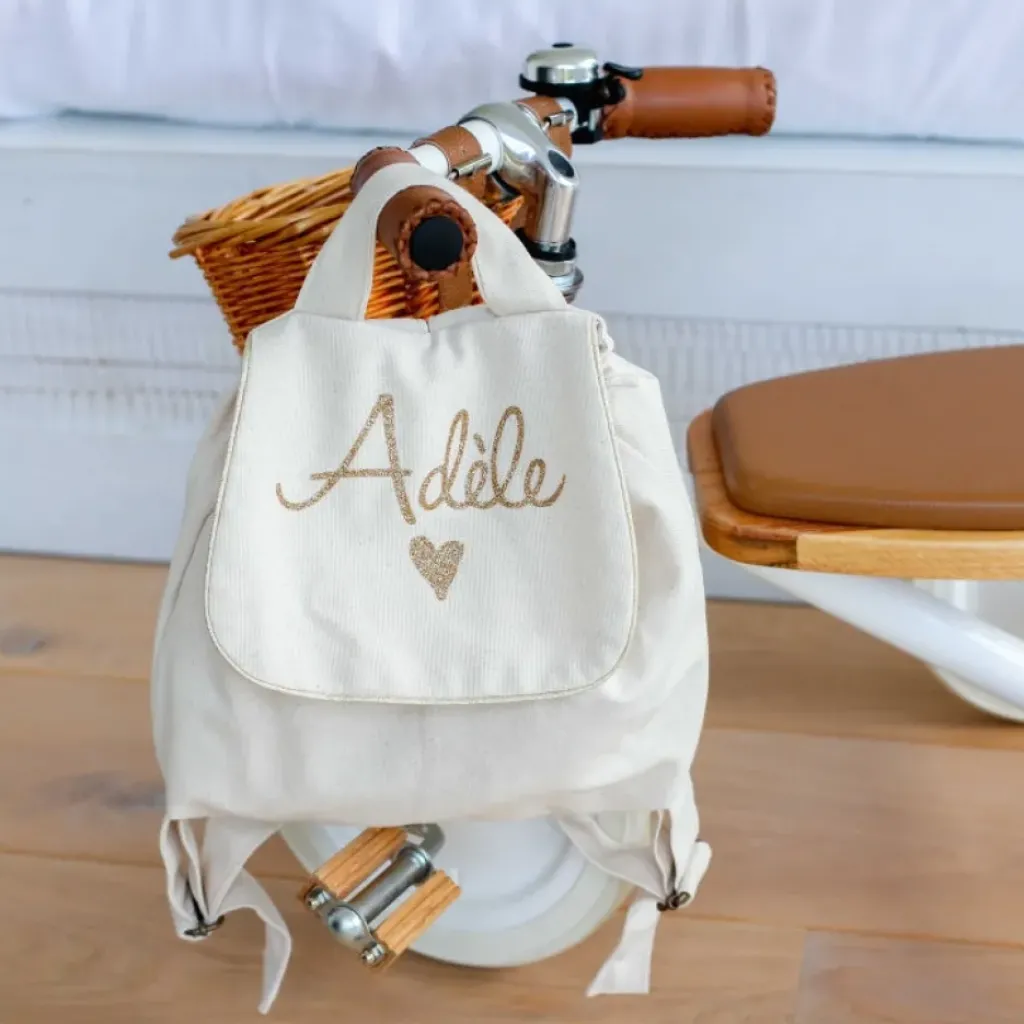 Oh la la Paris Sac à Dos Personnalisable Lin Beige - Clearance