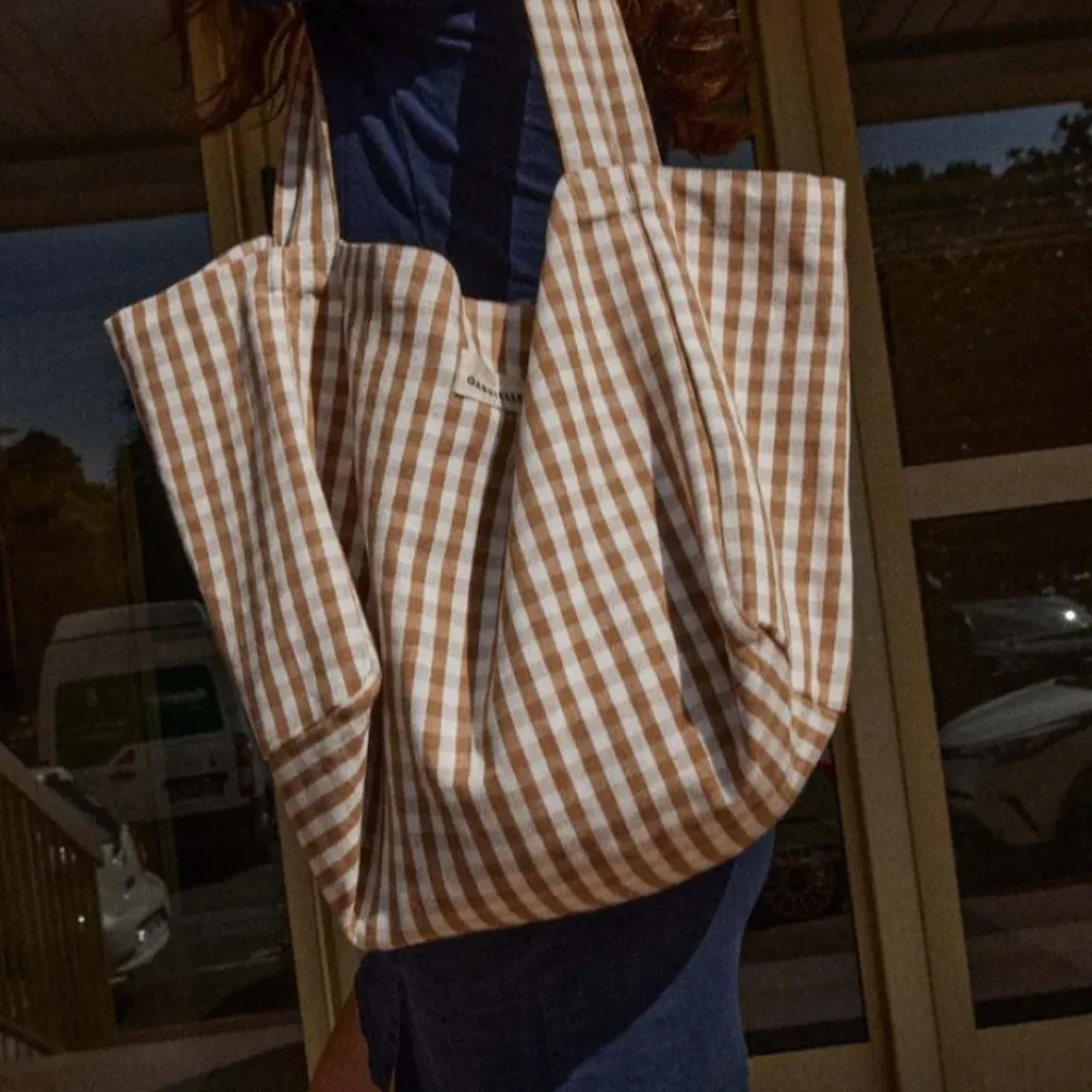 Gabrielle Paris Sac à Mains Vichy Camel - Online