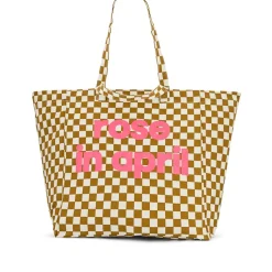 Rose In April Sac Cabas Élisa Damiers Moutarde Logo - Online