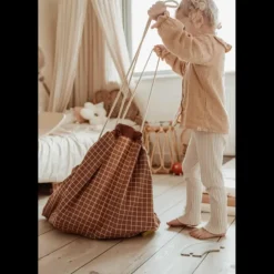 Play and Go Sac rangement Tapis - Organic Grid Brown - Hot