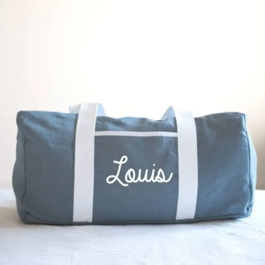 Oh la la Paris Sac Week-end Personnalisable Bleu Gris - Sale