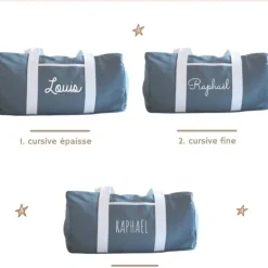 Oh la la Paris Sac Week-end Personnalisable Bleu Gris - Sale