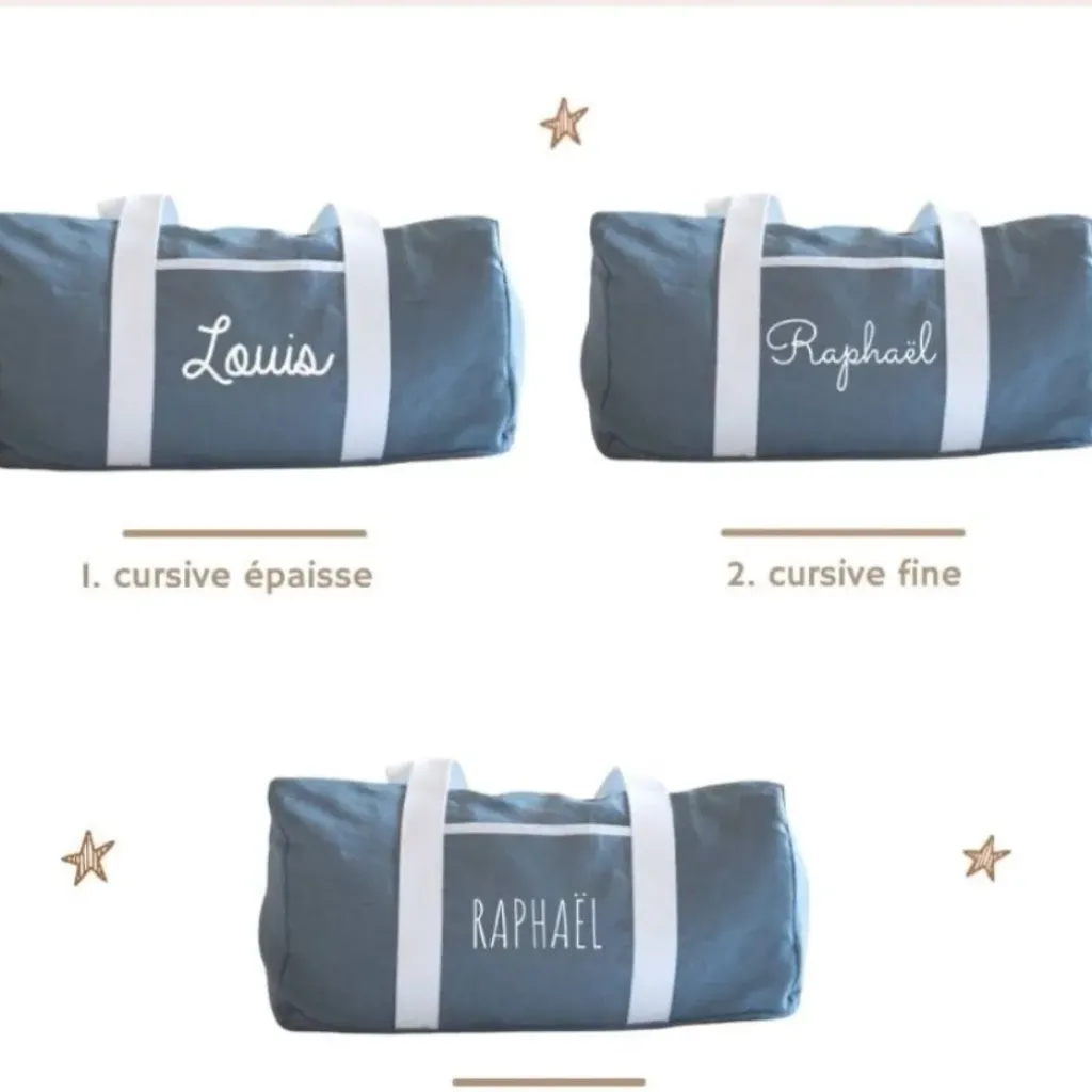 Oh la la Paris Sac Week-end Personnalisable Bleu Gris - Sale