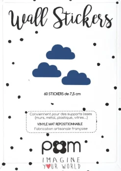 Pöm le Bonhomme Stickers Muraux Nuages Bleu Gris Sale