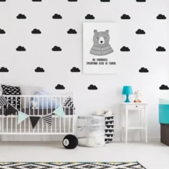 Pöm le Bonhomme Stickers Muraux Nuages Noir Best