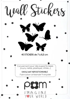 Pöm le Bonhomme Stickers Muraux Papillons noir Sale