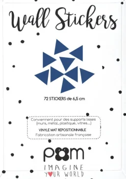 Pöm le Bonhomme Stickers Muraux Triangles Bleu Gris New