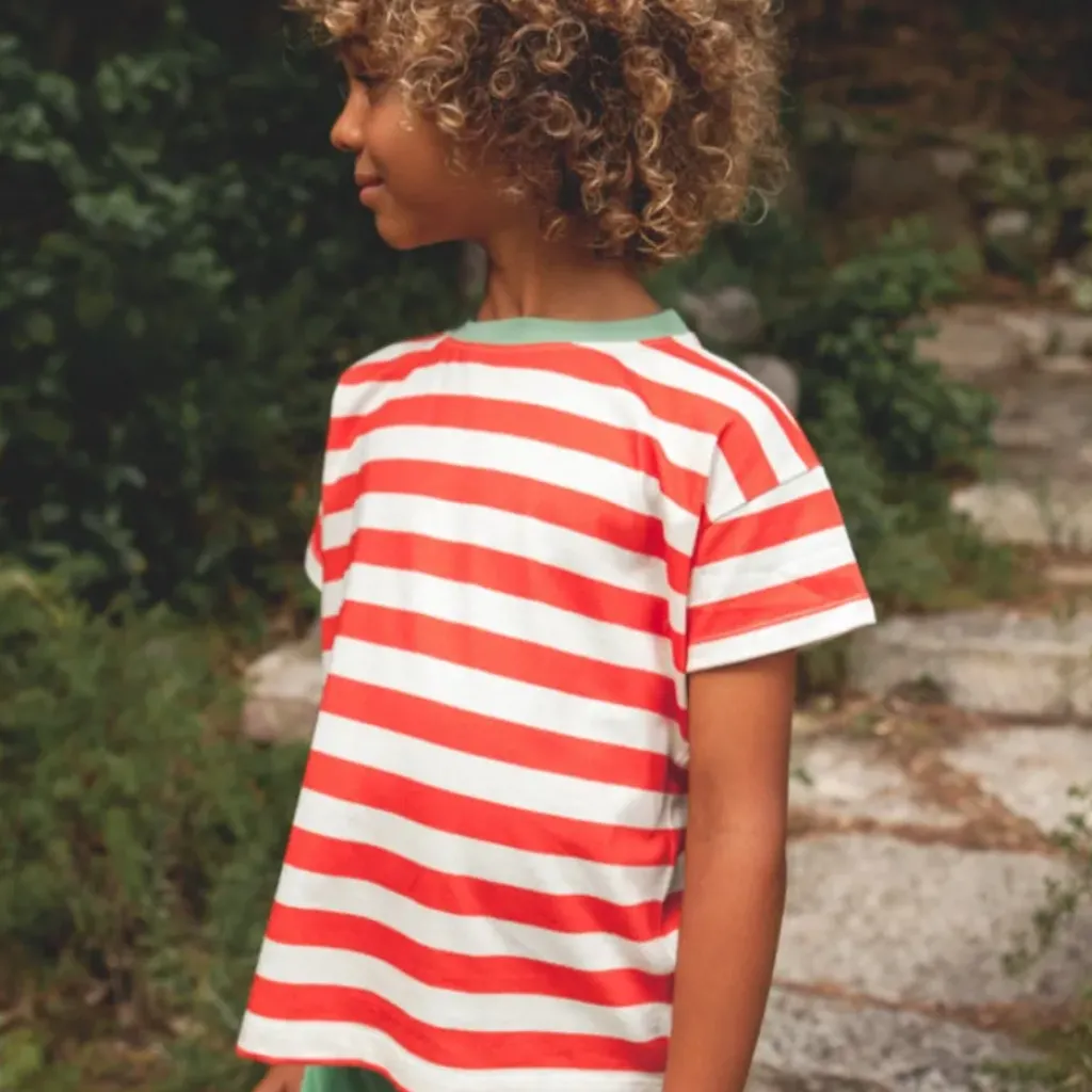 Marlot Paris Tee Shirt Augusto Orange Rayé - Sale