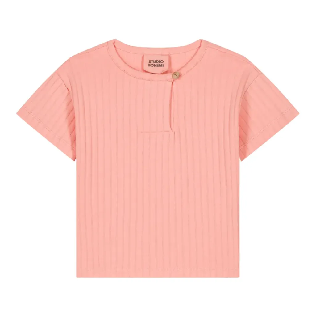 Studio Bohème Tee-Shirt Orso Rib Pêche - Fashion