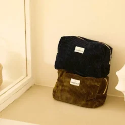Gabrielle Paris Trousse de Toilette en Velours Bleu Marine - Outlet