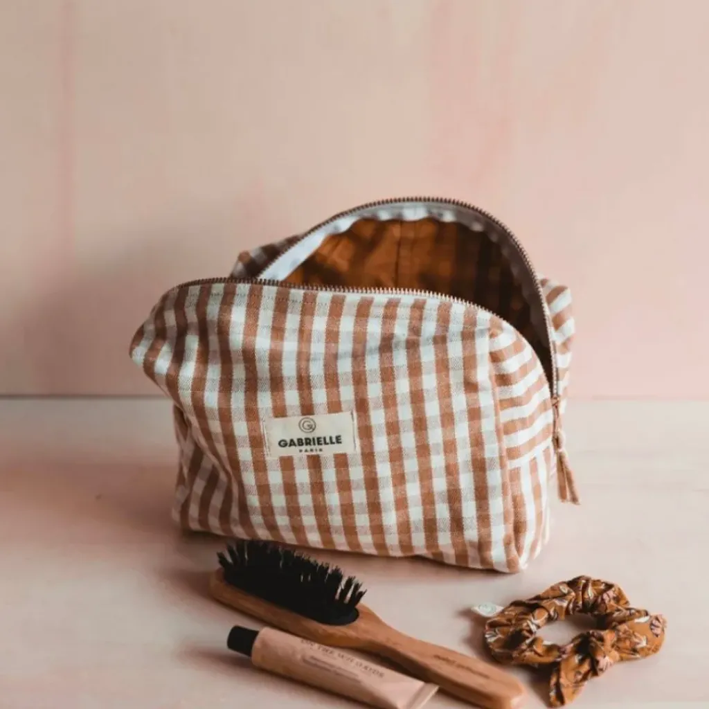 Gabrielle Paris Trousse de Toilette Vichy Camel - Fashion