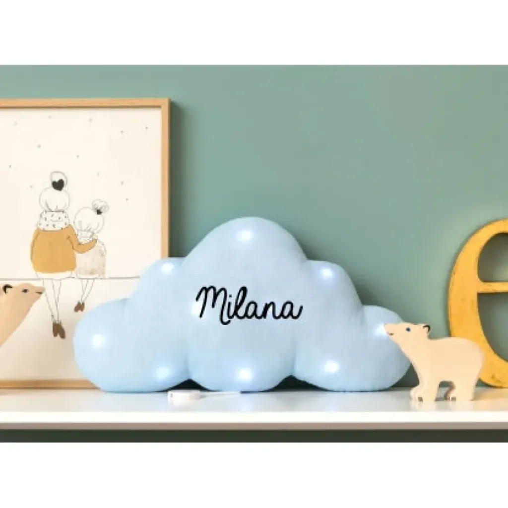 Oh la la Paris Veilleuse nuage musicale paillettes bleu New